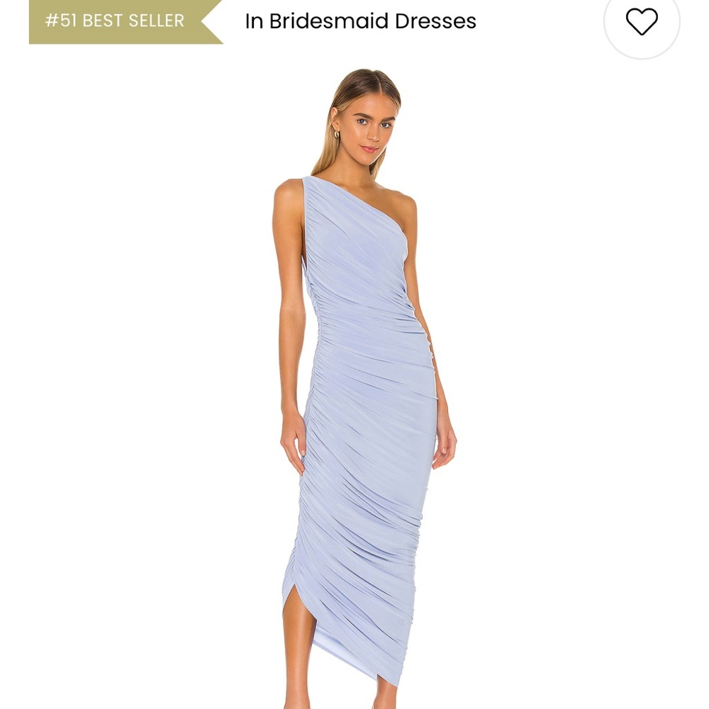 Norma Kamali Blue Asymmetrical Ruched One Shoulder Dress